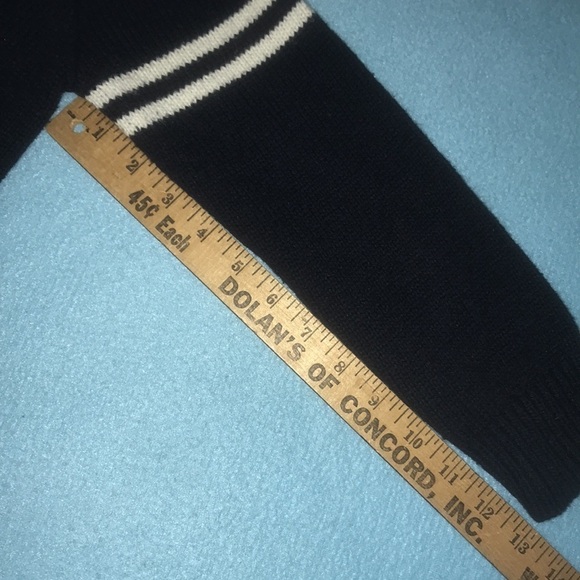 HOLLISTER varsity style button up cardigan navy and white H patch detail size S - Picture 8 of 8